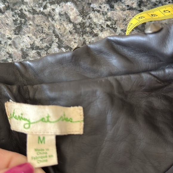 Staring at stars women’s vegan leather patchwork studded vest EUC - Picture 7 of 10